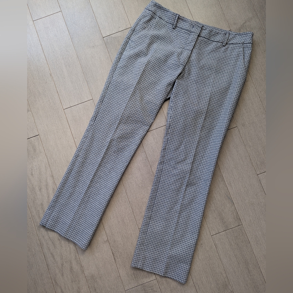 Weekend MaxMara Capri flare trouser pants blue square print size 8